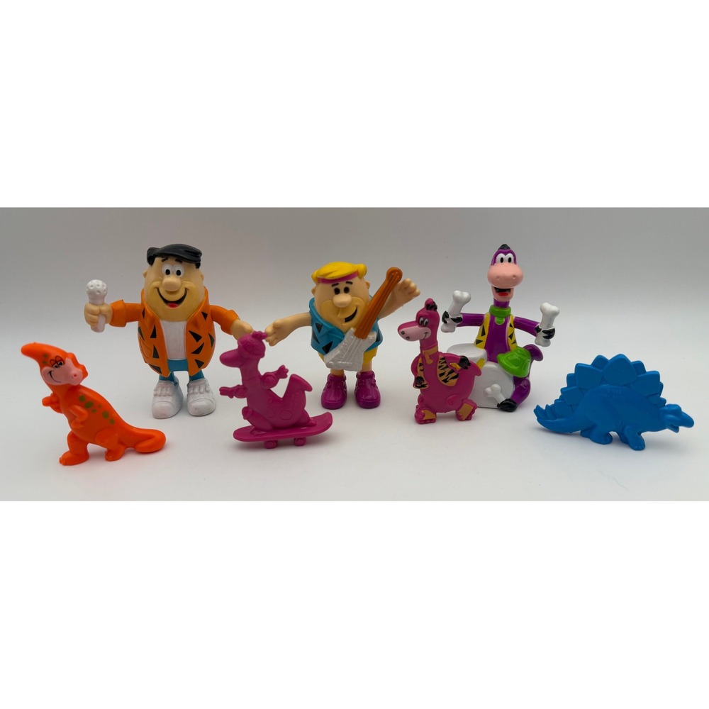 Vintage Flintstones Hanna-Barbera PVC Figure Lot Fred Barney Dino 1990s
